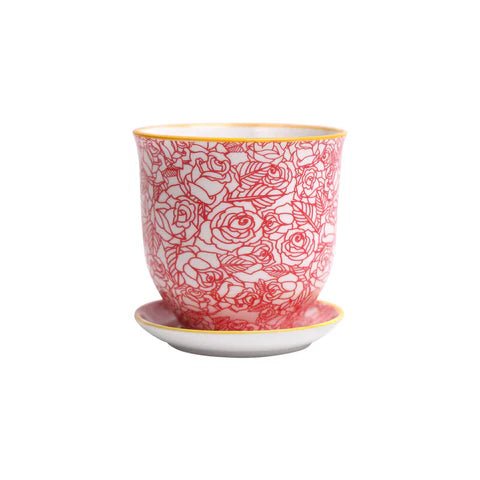 Liberte Decorative Pot with saucer - Dr. Bill's Orchids, LLC