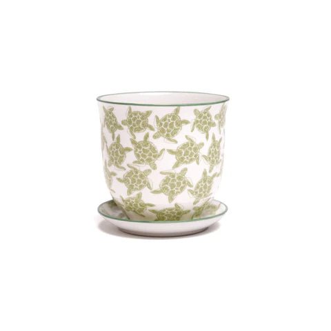Liberte Decorative Pot with saucer - Dr. Bill's Orchids, LLC