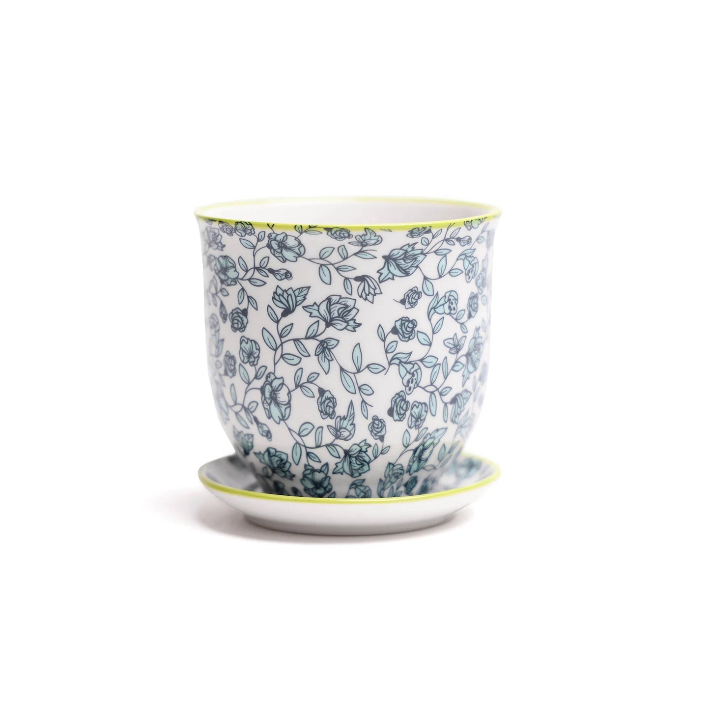 Liberte Decorative Pot with saucer - Dr. Bill's Orchids, LLC