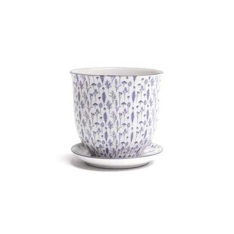 Liberte Decorative Pot with saucer - Dr. Bill's Orchids, LLC