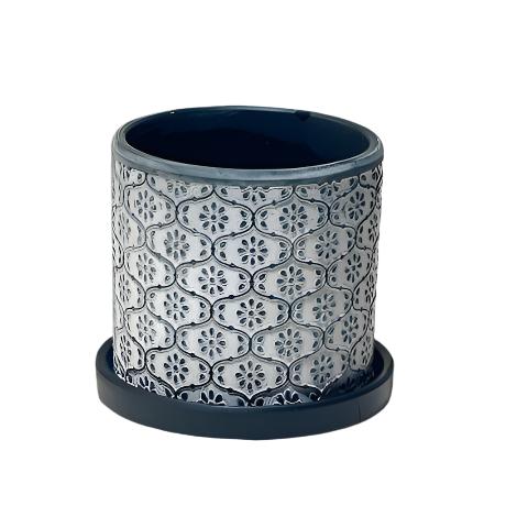 Balter Decorative Pot with saucer - Dr. Bill's Orchids, LLC